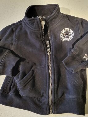 The Black Dog Logo Zip-Up Sweatshirt, Black, Kids 12M